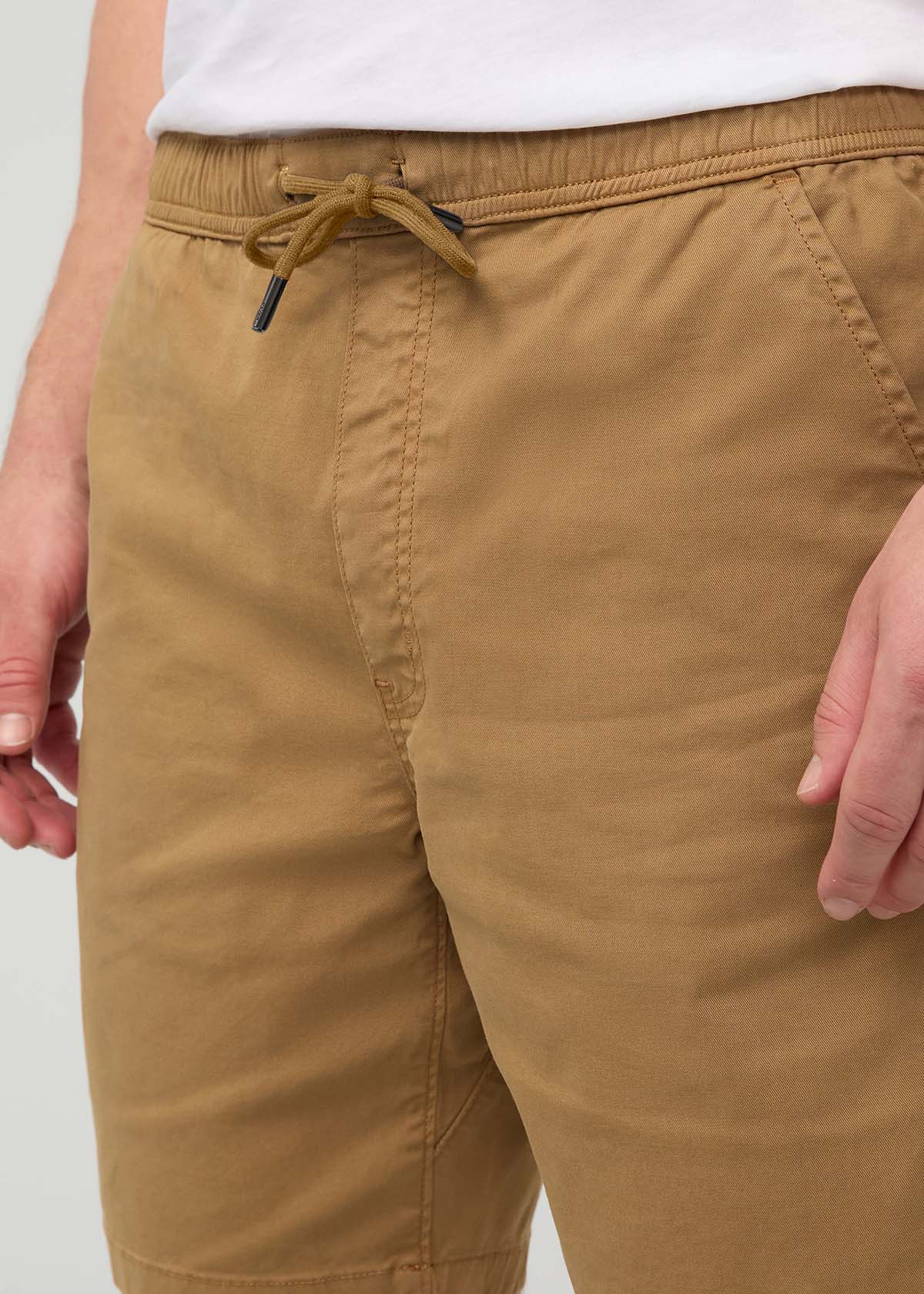 Men’s Camel Stretch Travel Shorts front detail
