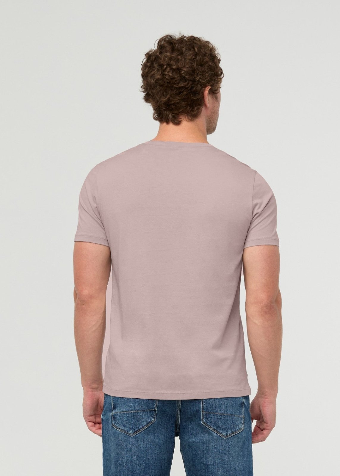 mens 100% pima cotton light mauve t-shirt back