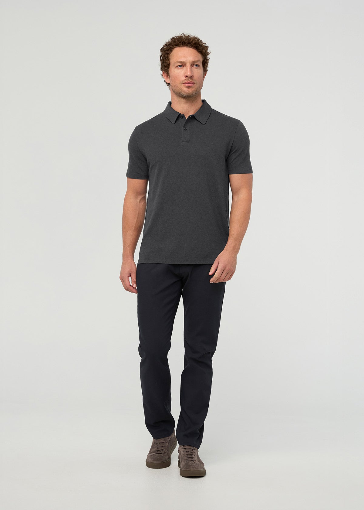 Men's Breathable Charcoal Polo front