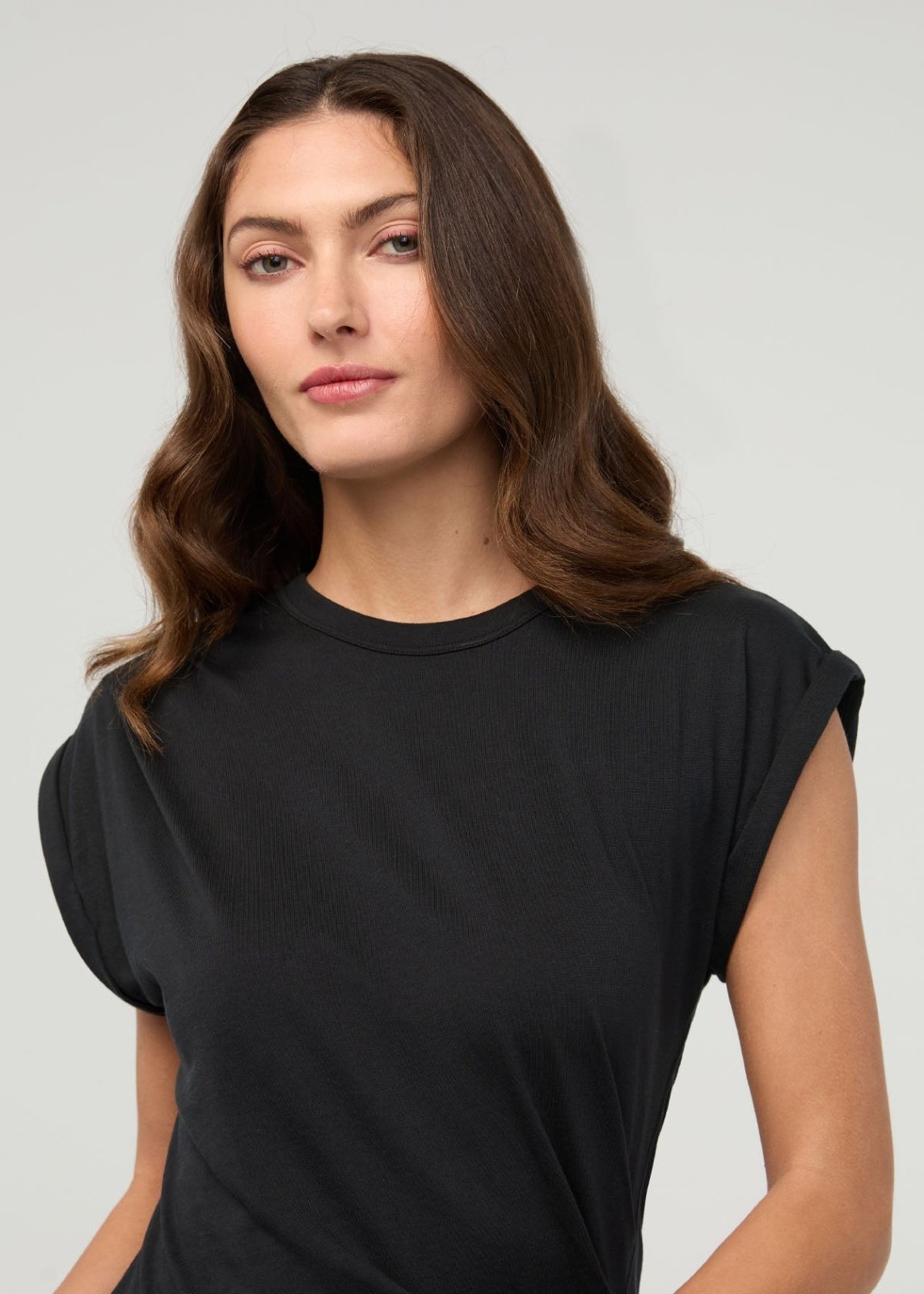 Purepima Easy Dress black front detail