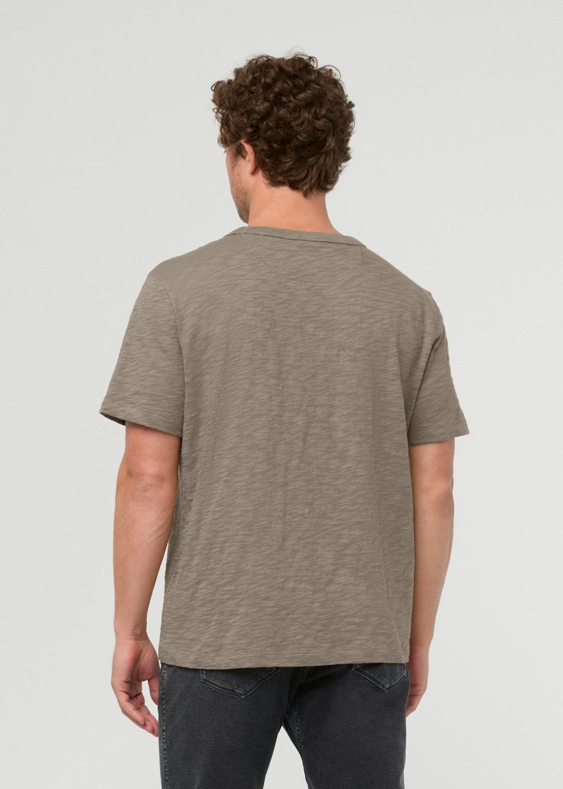 Men's Brown Midweight Slub Jersey Tee back