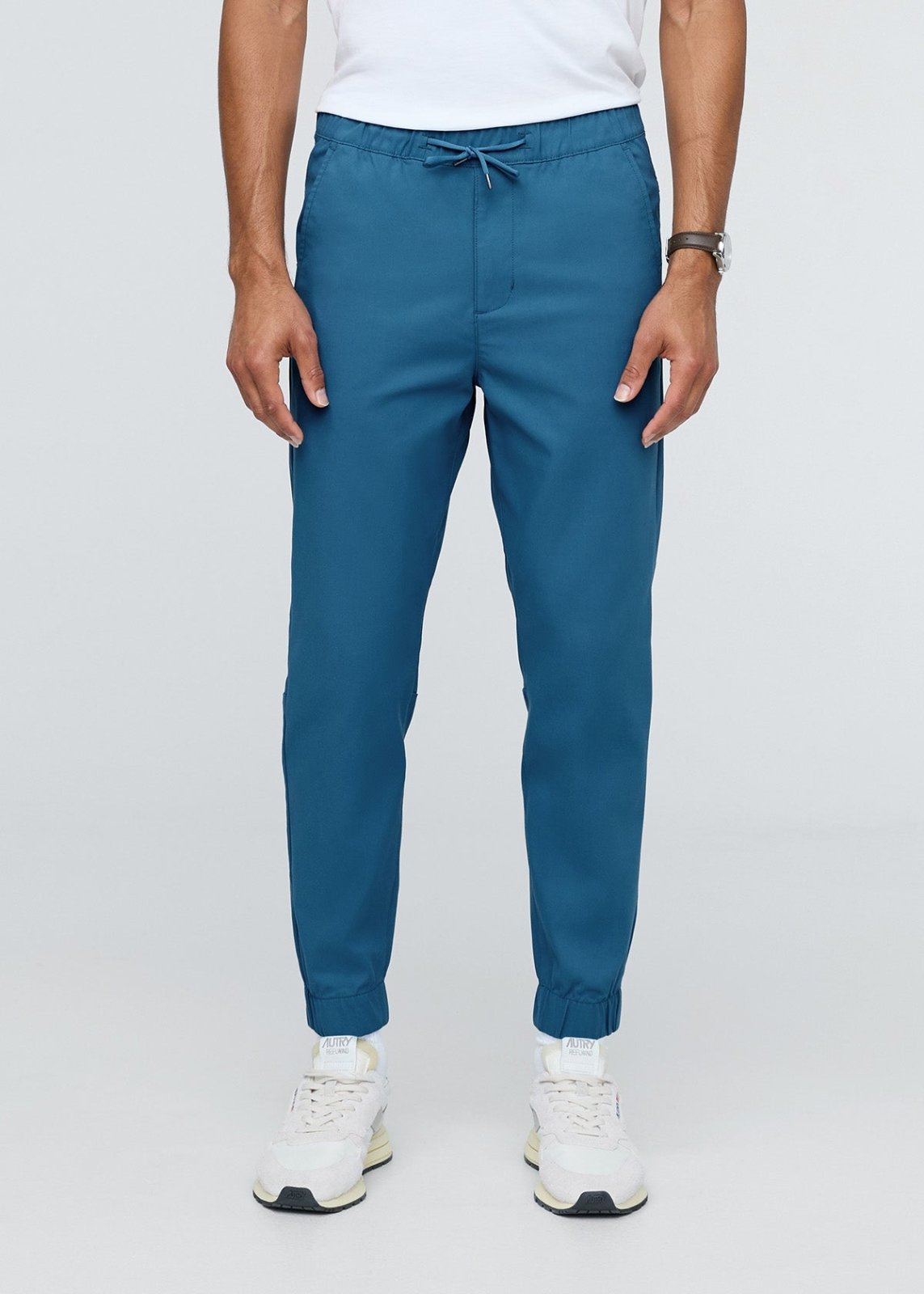 mens blue athleisure jogger front