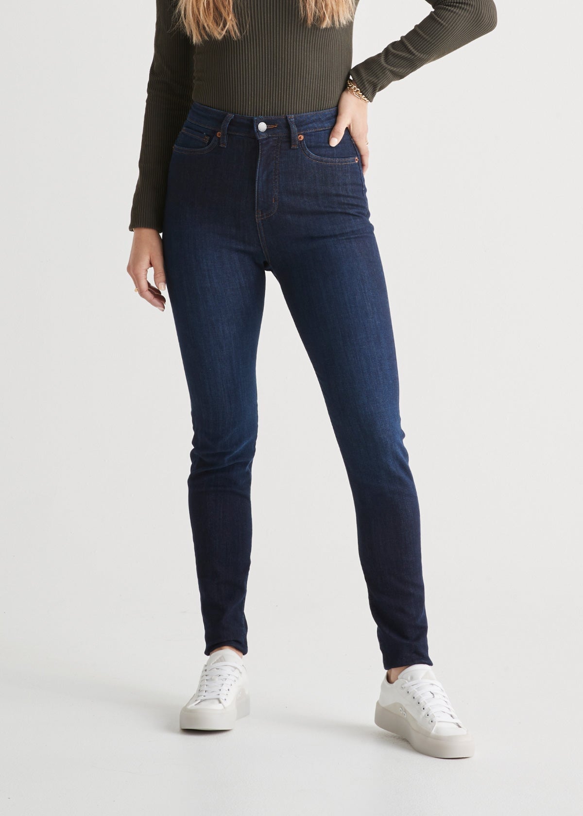 Buy Buynewtrend Denim Full Length High Rise Women Skinny Jeans (28, Dark  Blue) at Amazon.in