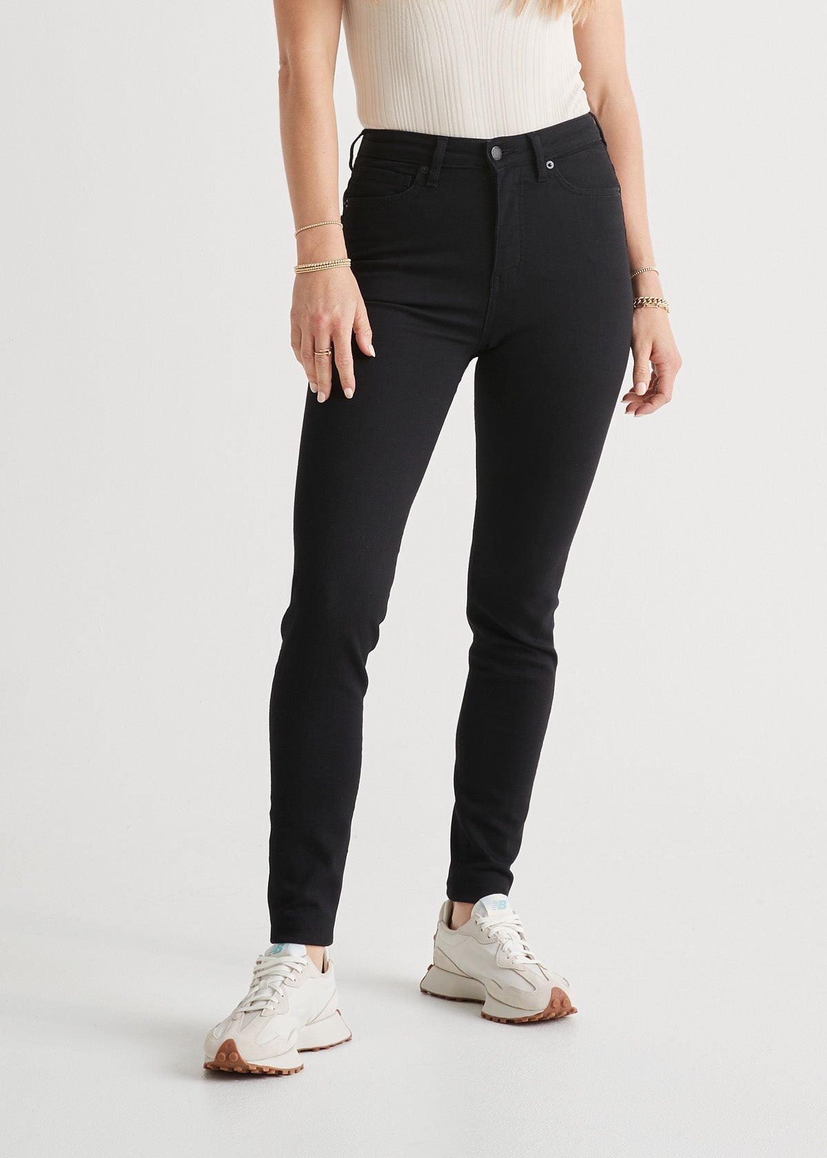 Women\'s High Rise Stretch Denim Black Skinny Jean