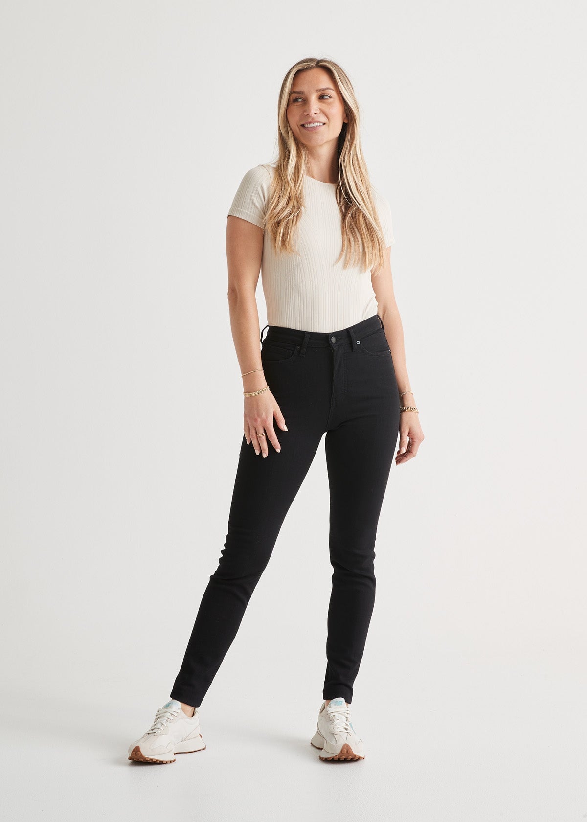 Women's High Rise Stretch Denim Black Skinny Jean