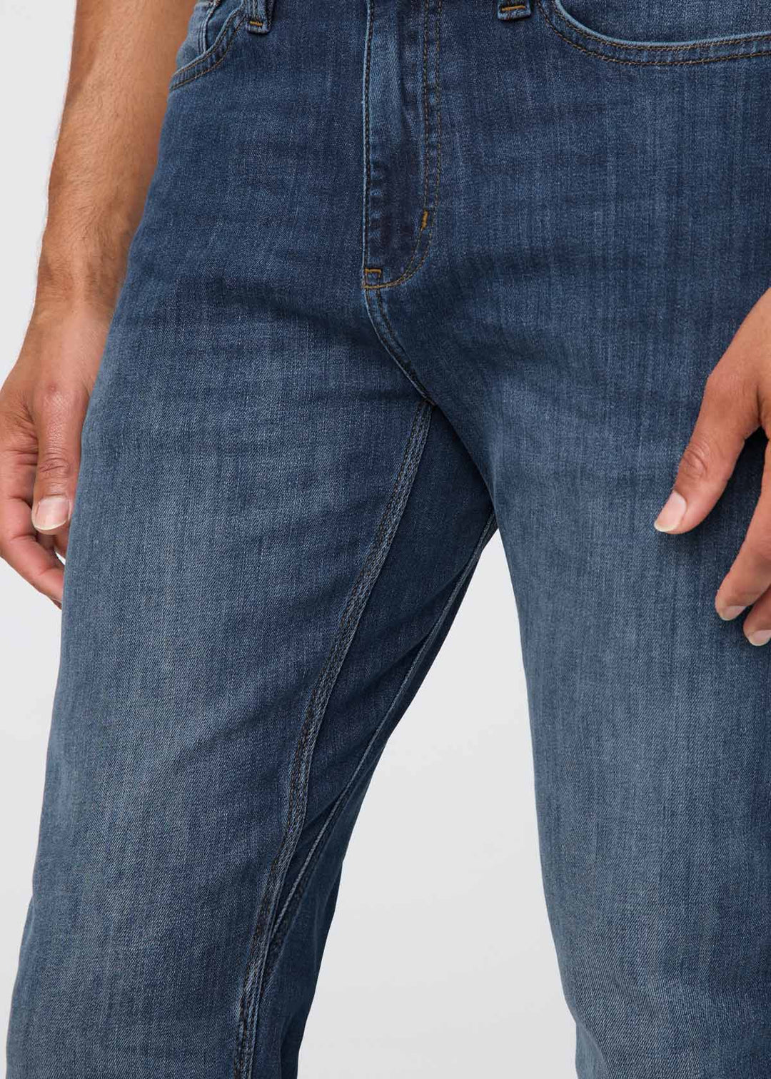Slim-Fit Men's Distressed Denim Jeans - Medium-Stretch, High-Waisted