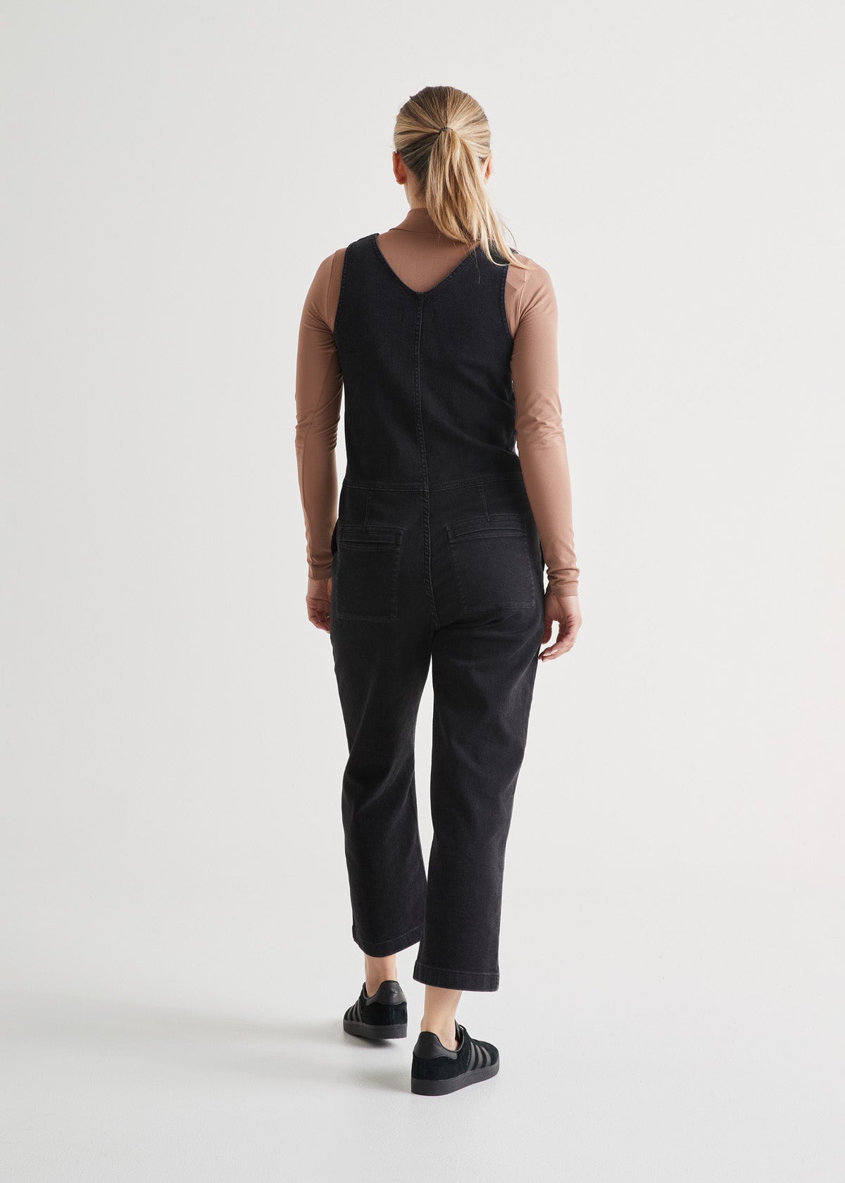 Shape Black Stretch Front Sleeveless Jumpsuit
