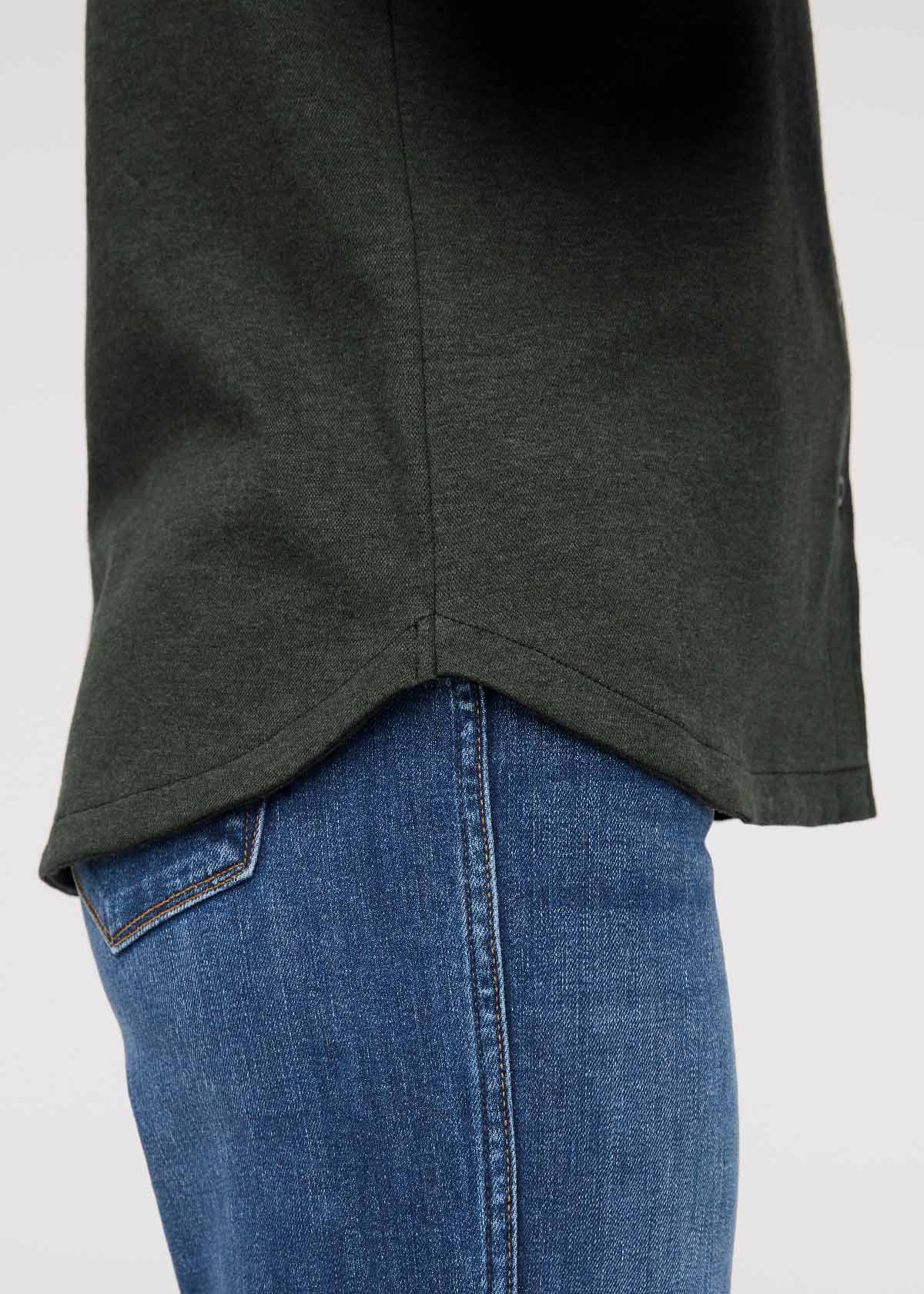 Women's Heather Peat Flannel Button Down Side Detail