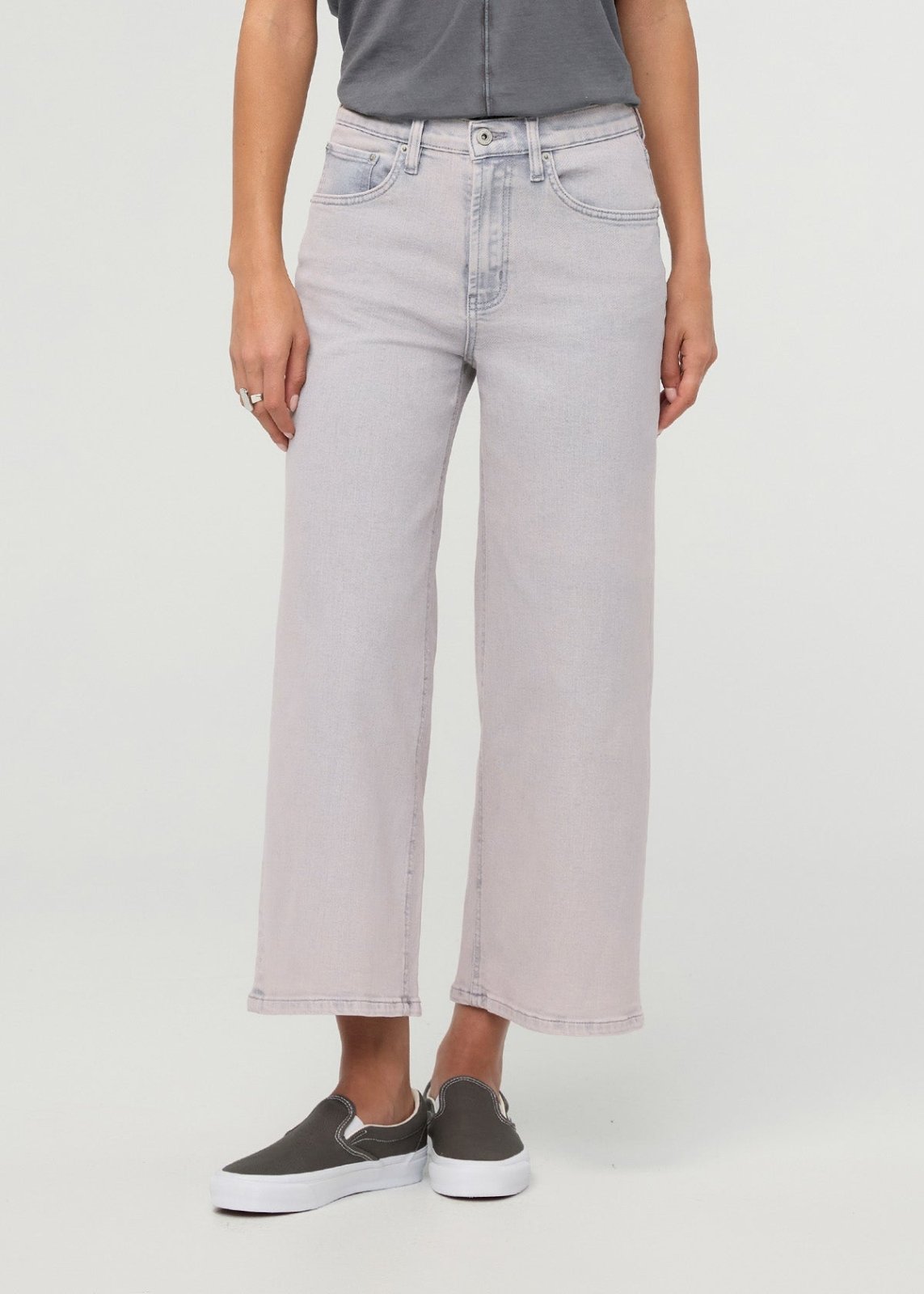 Women's Quartz Fade High Rise Wide Leg Crop Jeans front