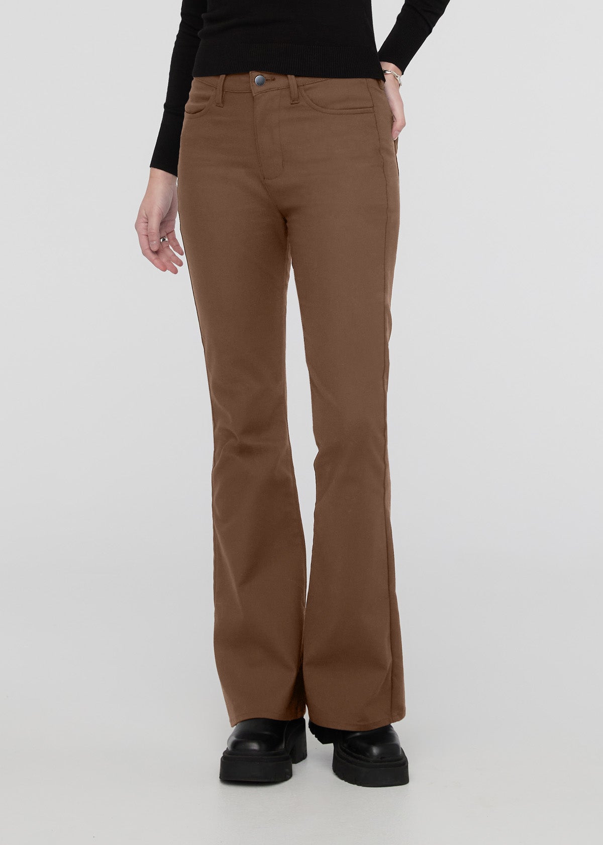 Women s Khaki High Rise Stretch Flare Pant