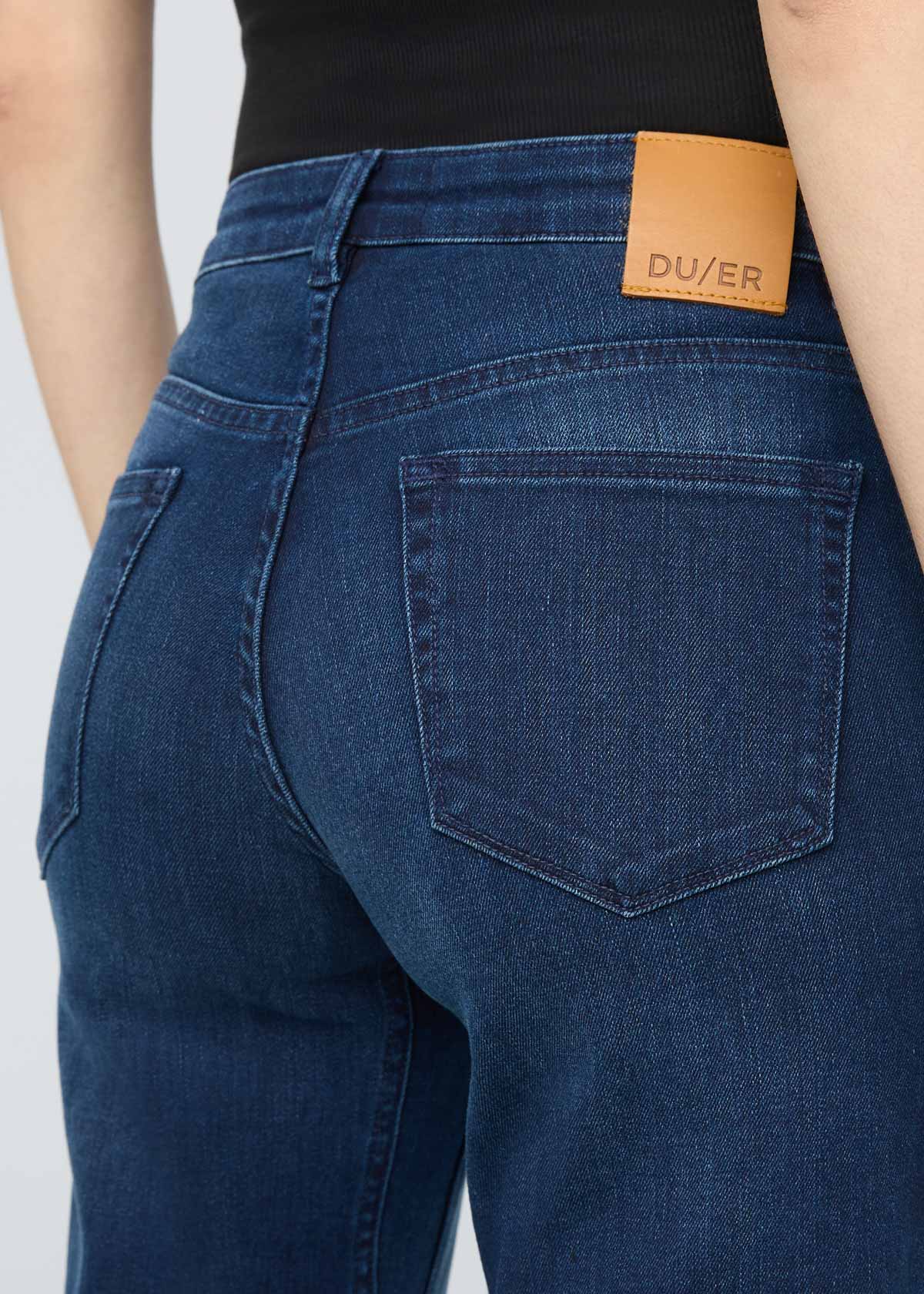 Women's Relaxed Fit Deep Sea Blue Stretch Jeans