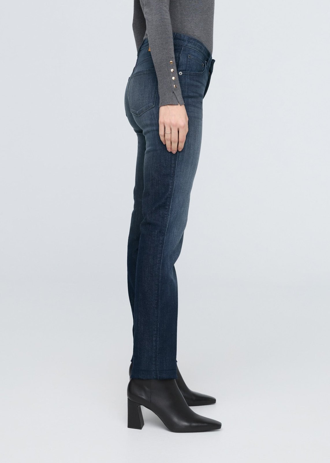 womens nostalgia tone slim straight stretch jeans side