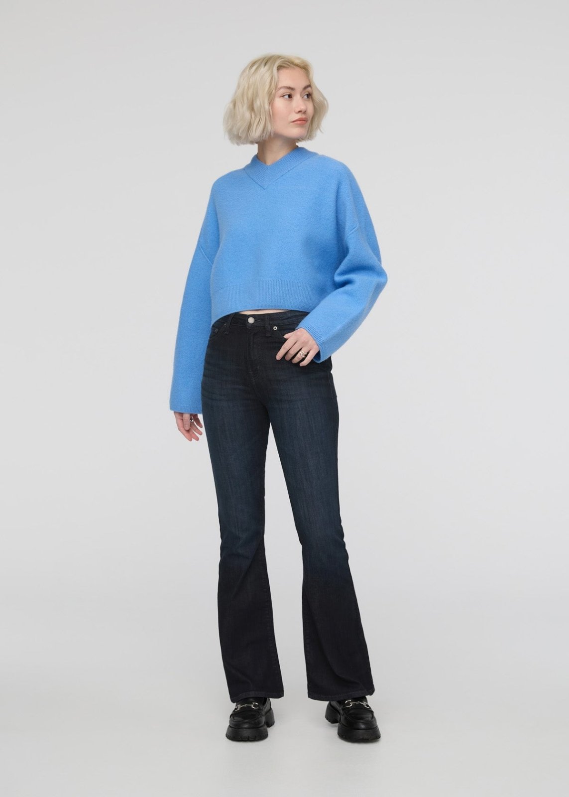 Women's Carbon Stone High Rise Flare Jean