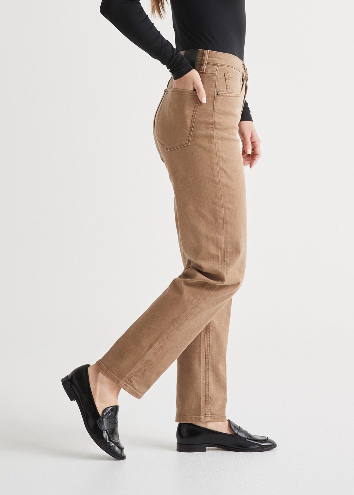 Women's Wood Smoke Coloured High Rise 90s Jean Side