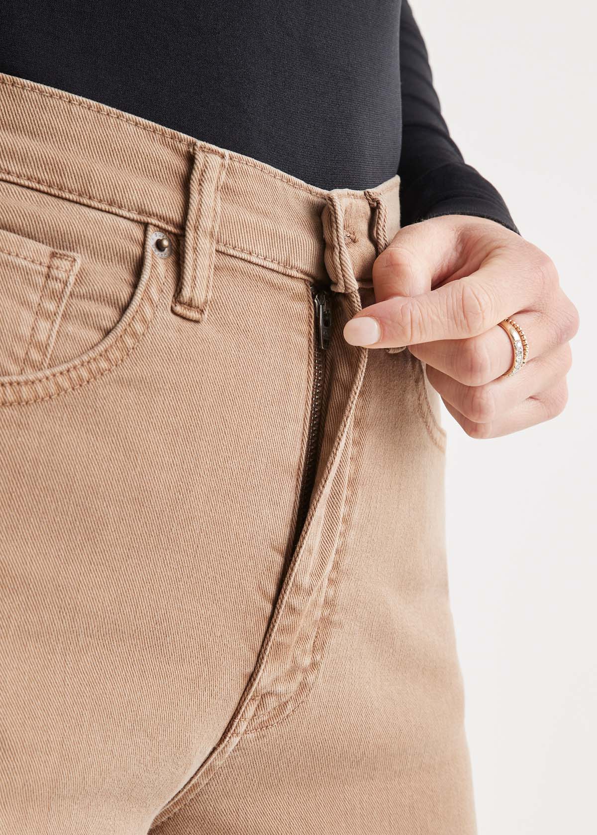 Women's Wood Smoke Coloured High Rise 90s Jean Zipper