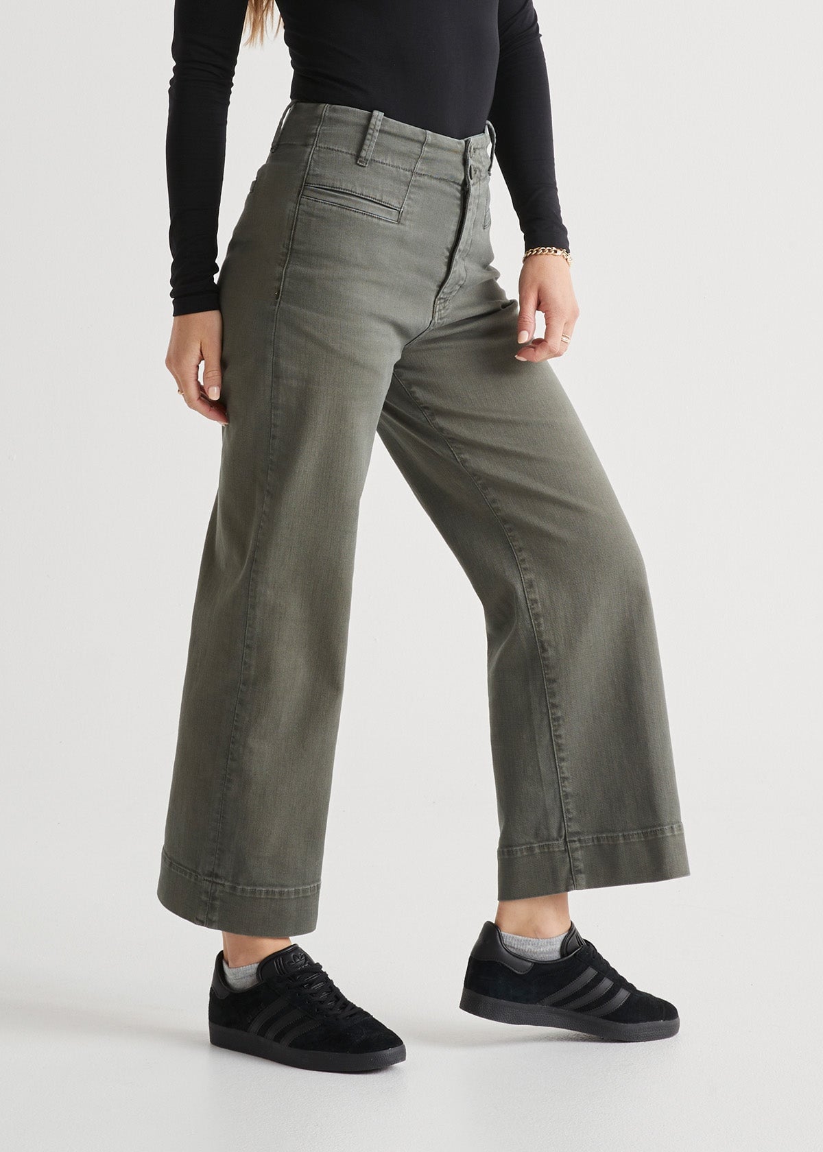 Women's Green High Rise Trouser