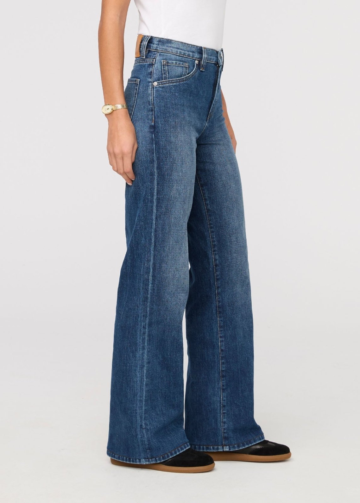 Women's High Rise Wide Leg Blue Hudson Stretch Jeans