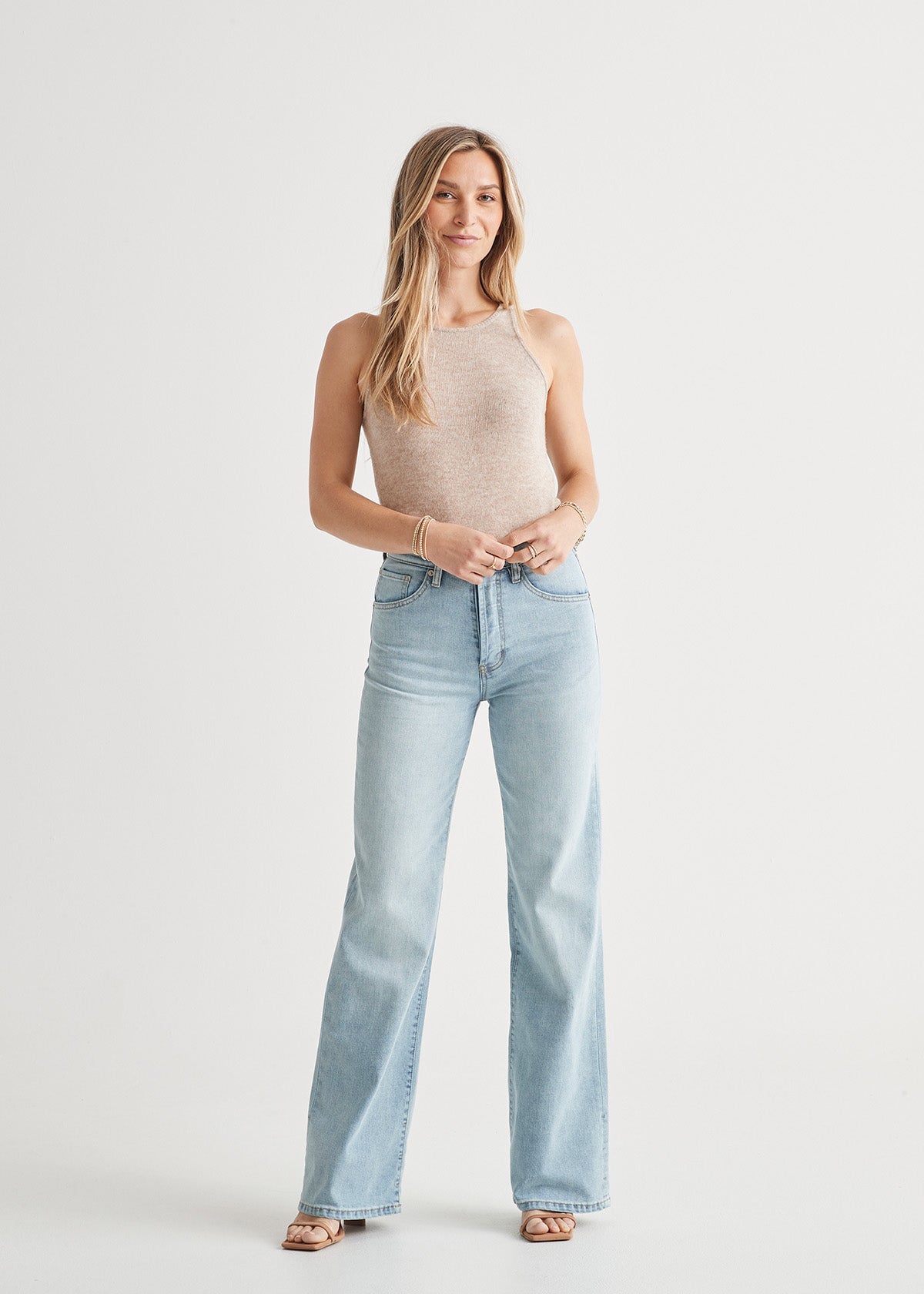 Rhero Women's High Waisted Jeans Pants 56623 Blue Jeans 2 at