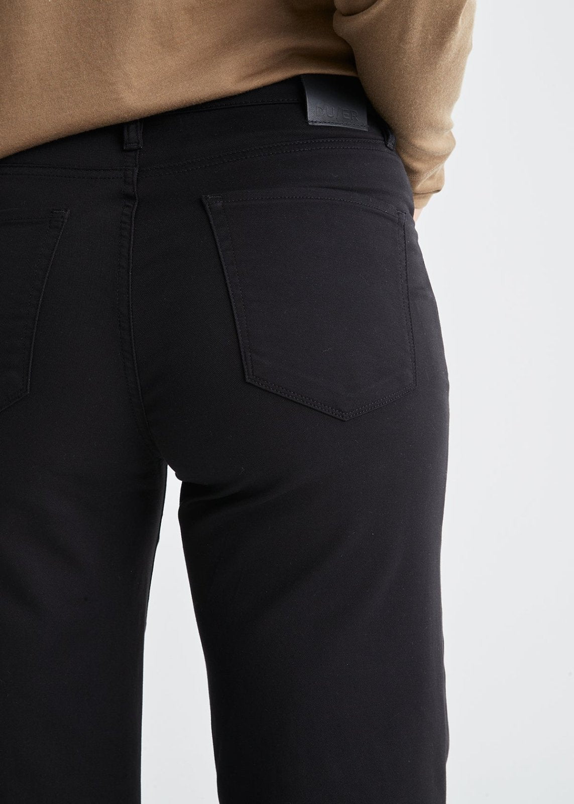 Women's High Rise Black Wide Leg Pant Back Detail