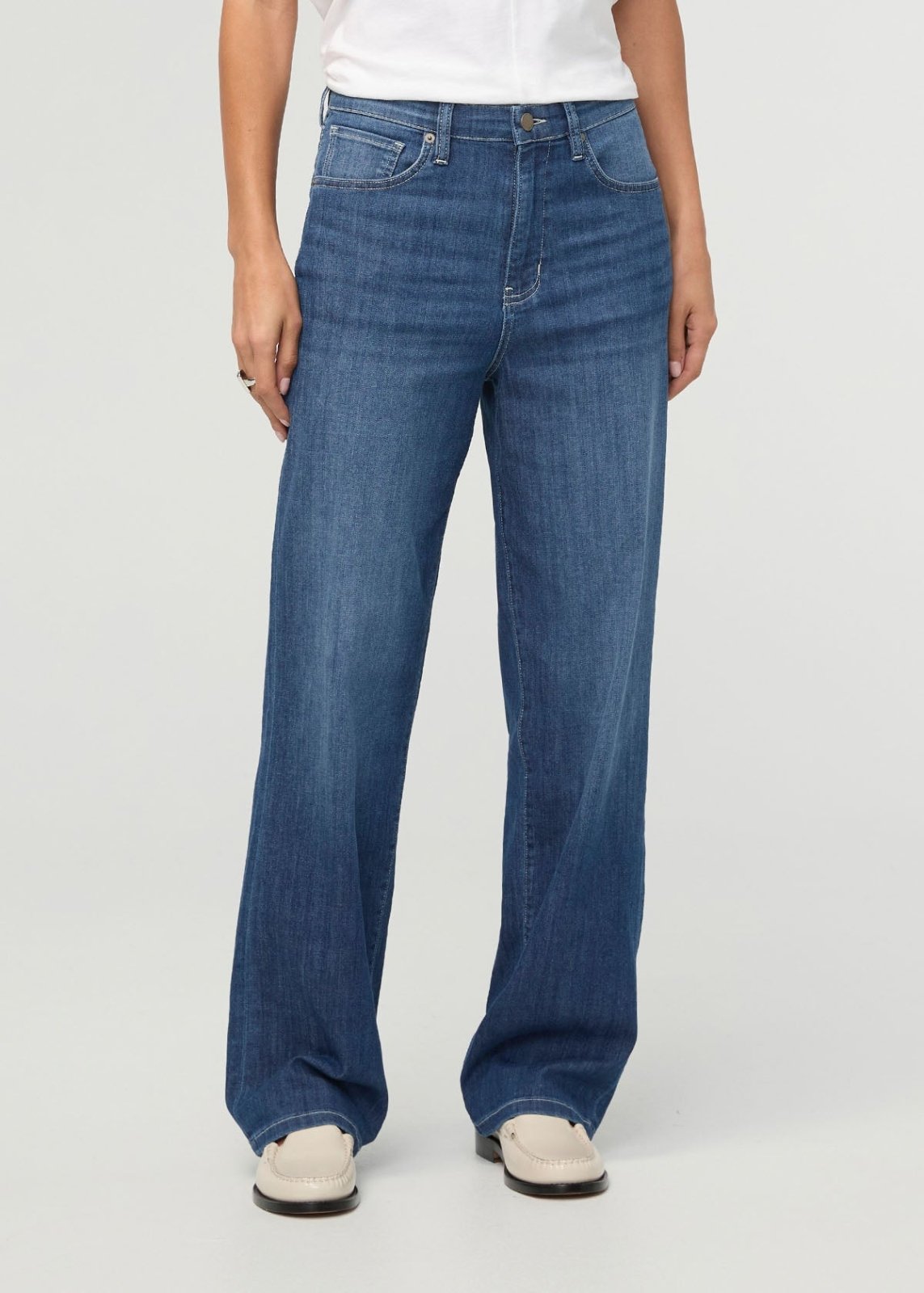 Womens Breeze Blue High Rise Straight Jeans front