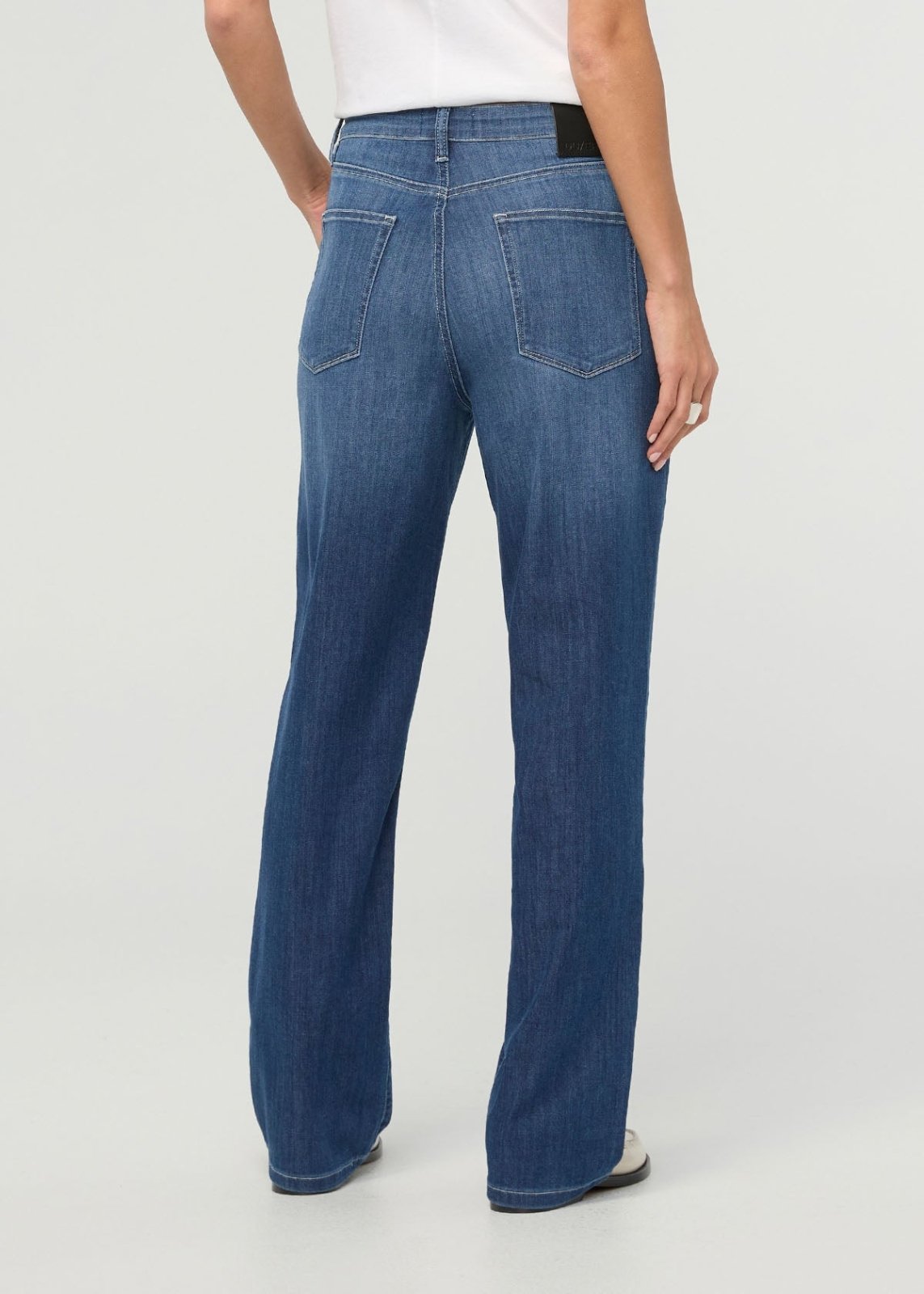 Womens Breeze Blue High Rise Straight Jeans back