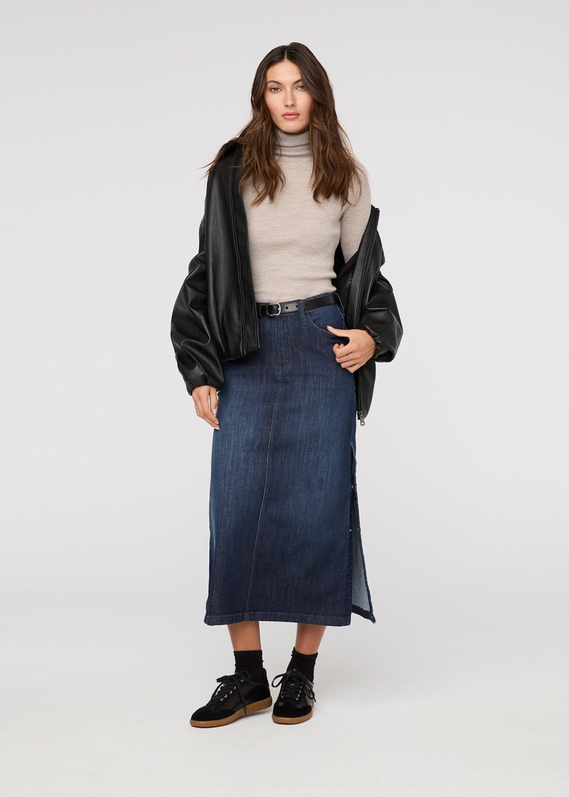 Women's Denim Slit Skirt
