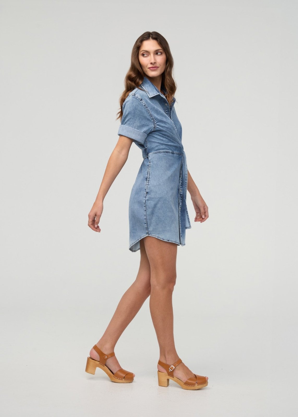Women's Relaxed Denim Shirt Dress side
