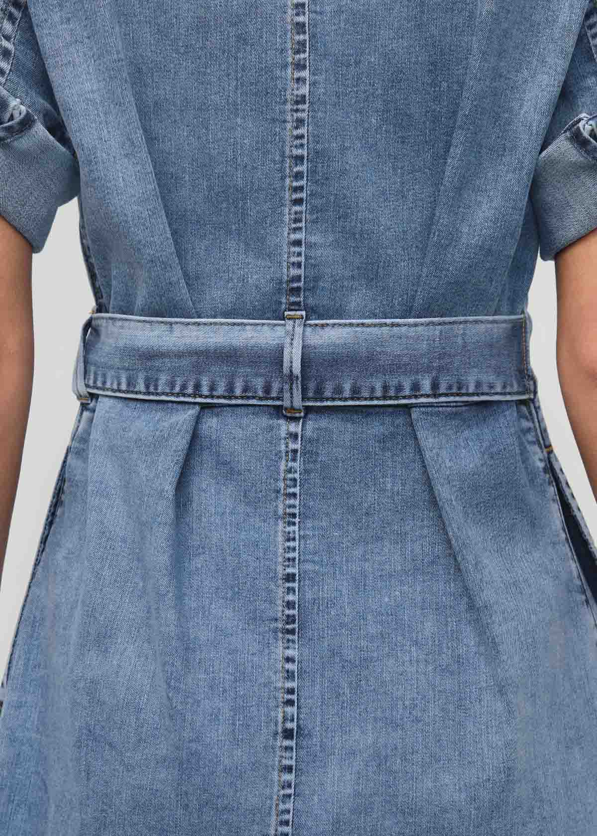 Women's Relaxed Denim Shirt Dress back detail