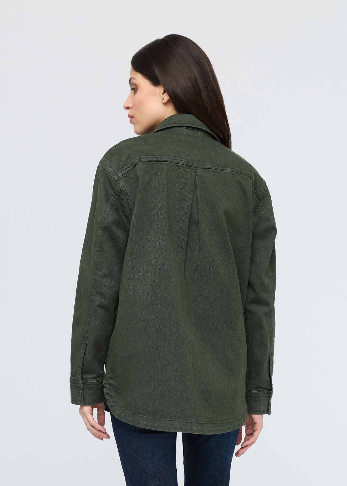 womens peat twill overshirt back