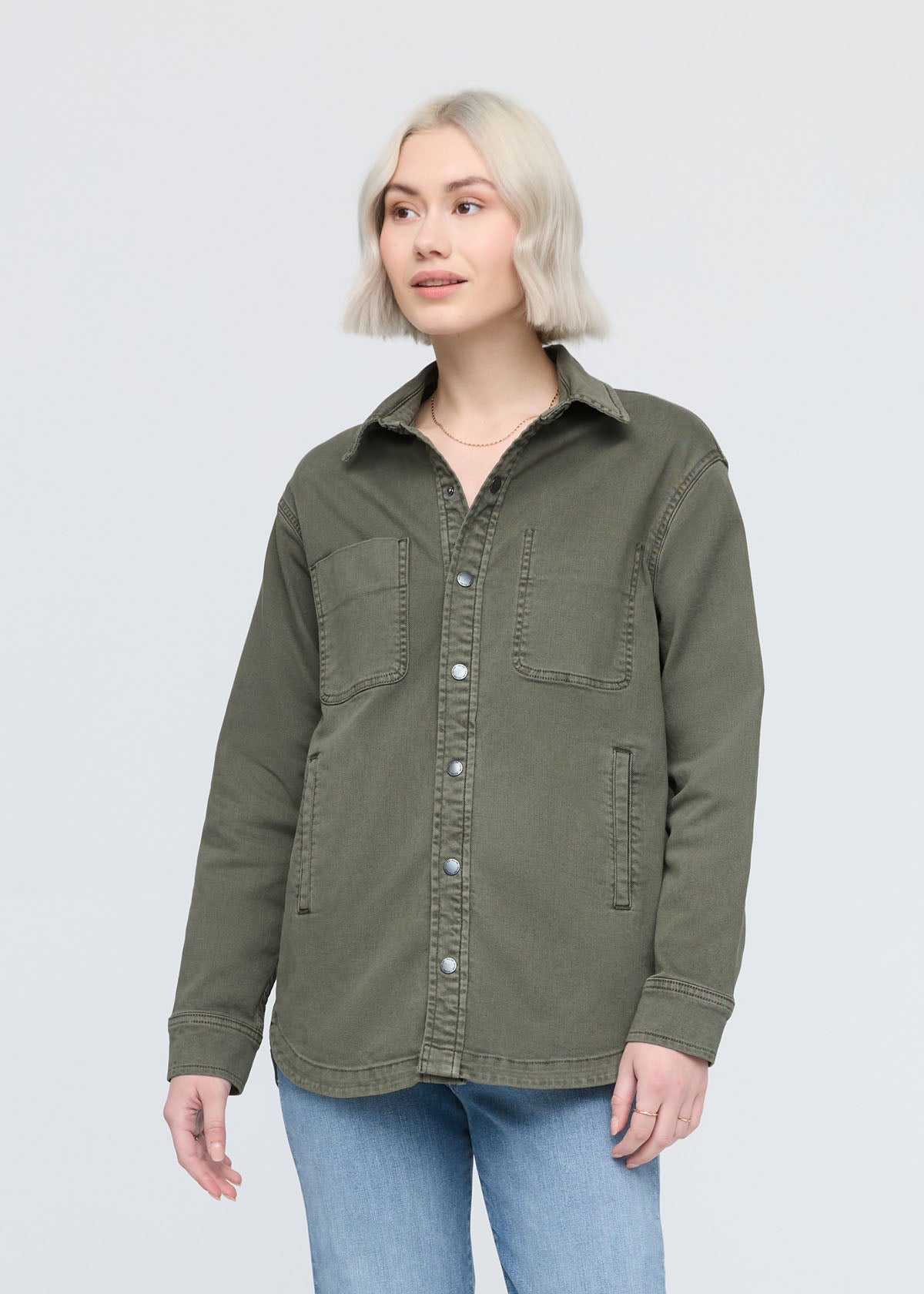 women's thyme twill overshirt front