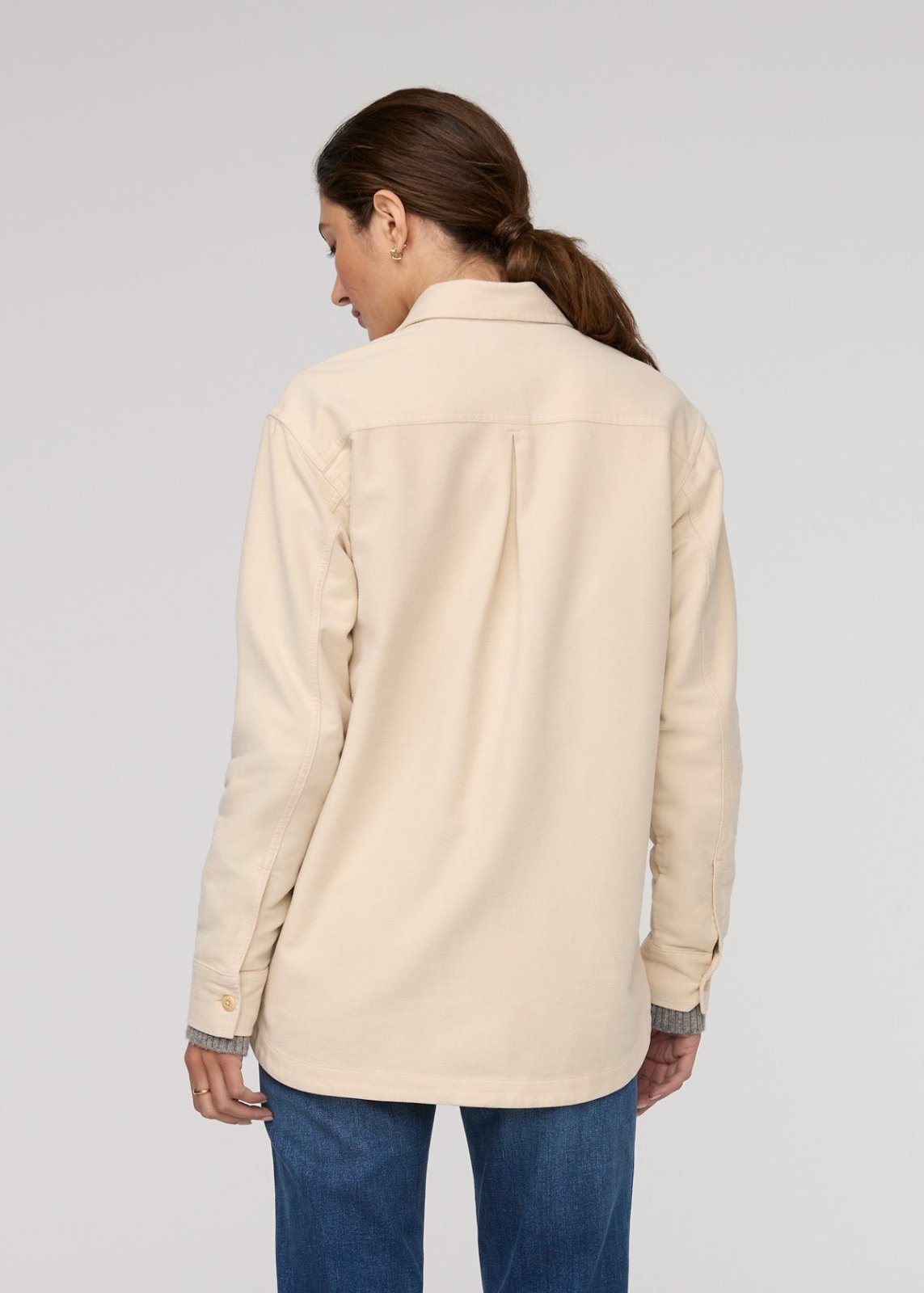 womens off-white moleskin overshirt back