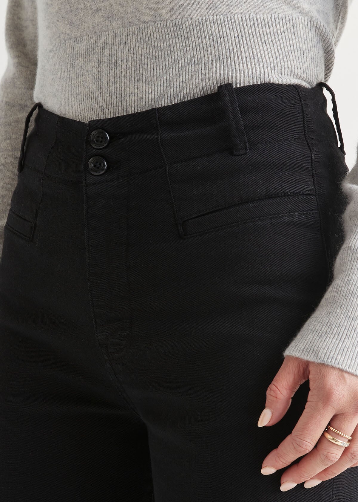 Black Tailoring Pinstripe Low Rise Trouser | Abba – motelrocks-com-us