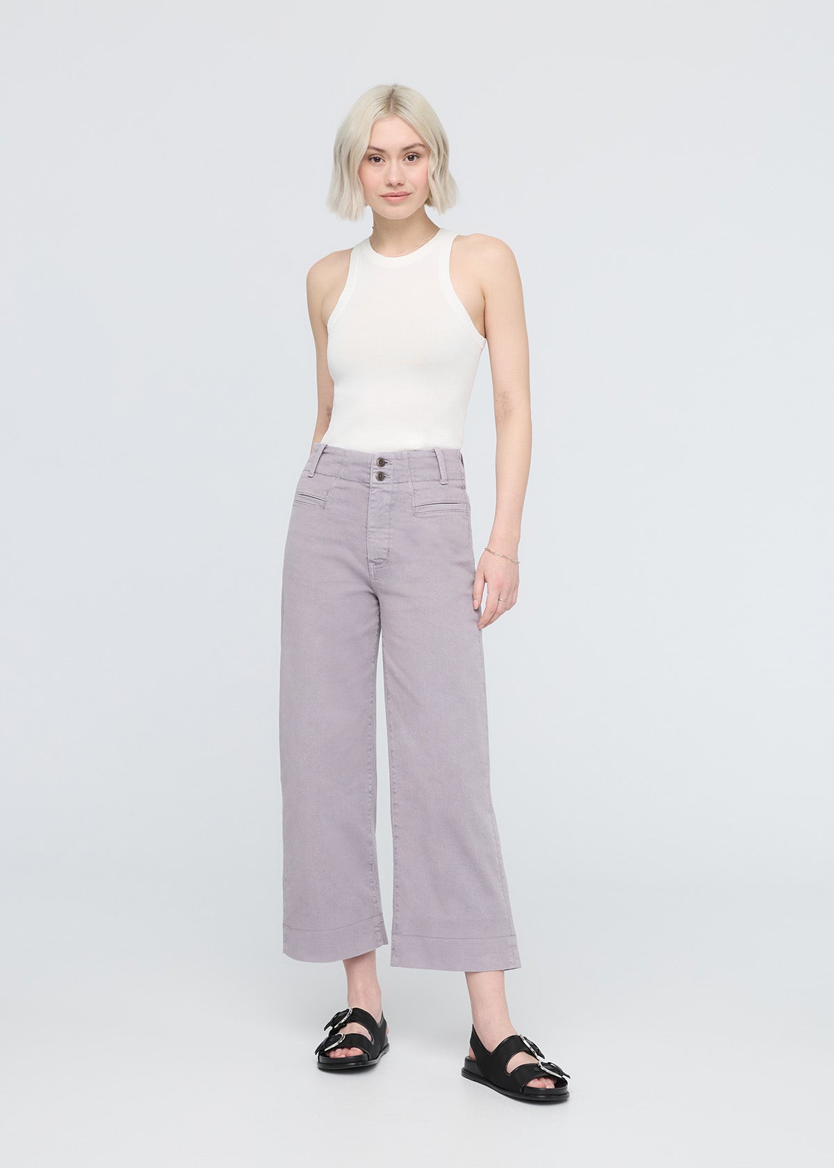 women's ash high rise twill trouser full body