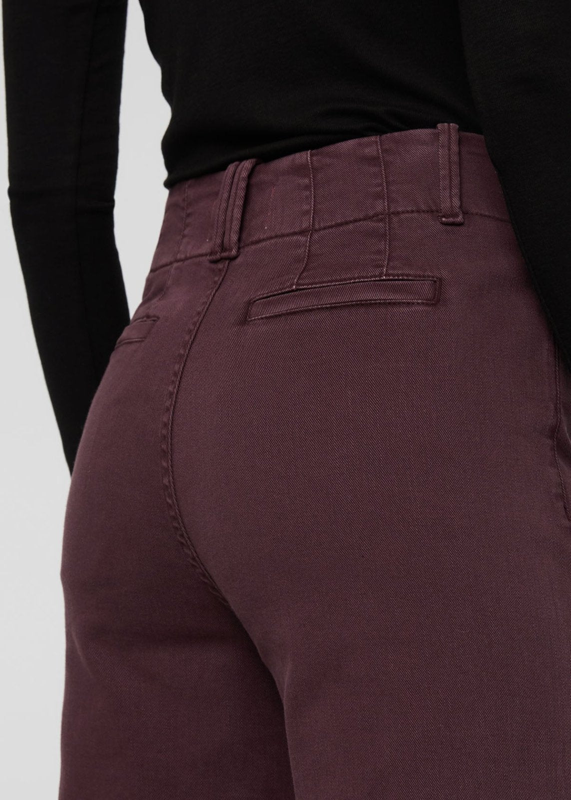 womens raisin high rise twill trouser back waistband