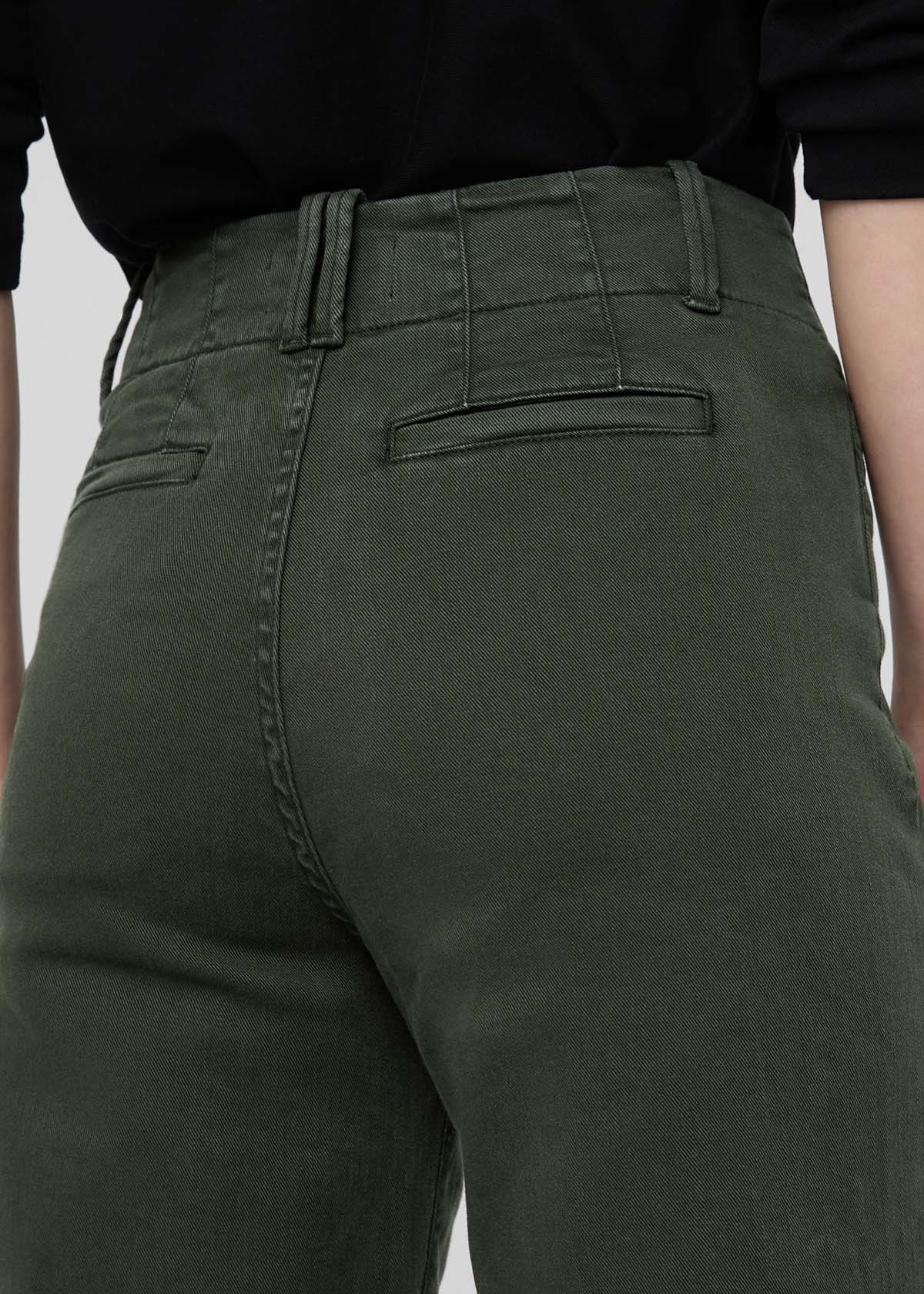 womens peat high rise twill trouser back waistband