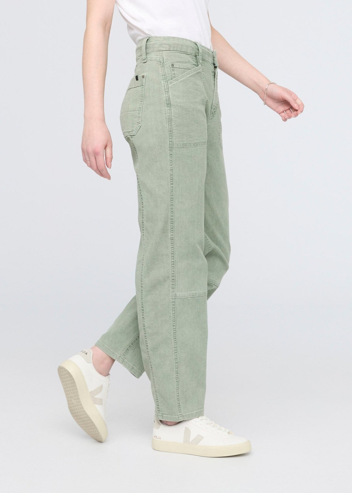 womens light pine stretch canvas utility pant side