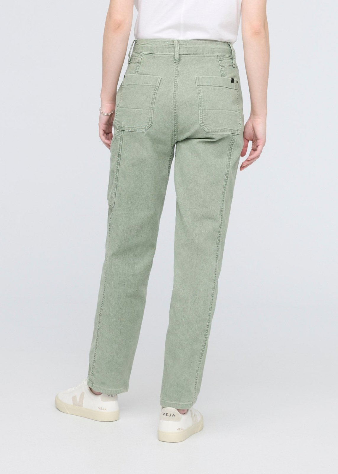 womens light pine stretch canvas utility pant back