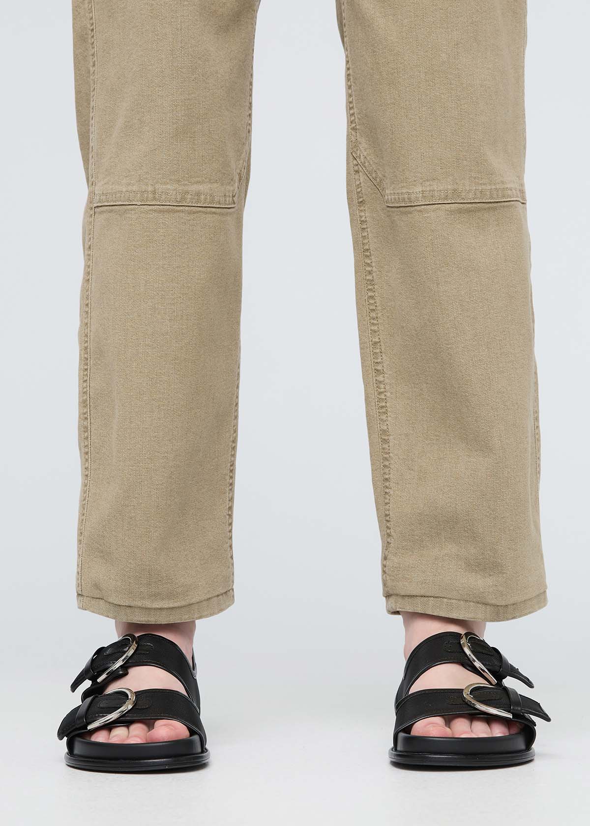 Women's Stretch Canvas Tan Utility Pants cuff detail