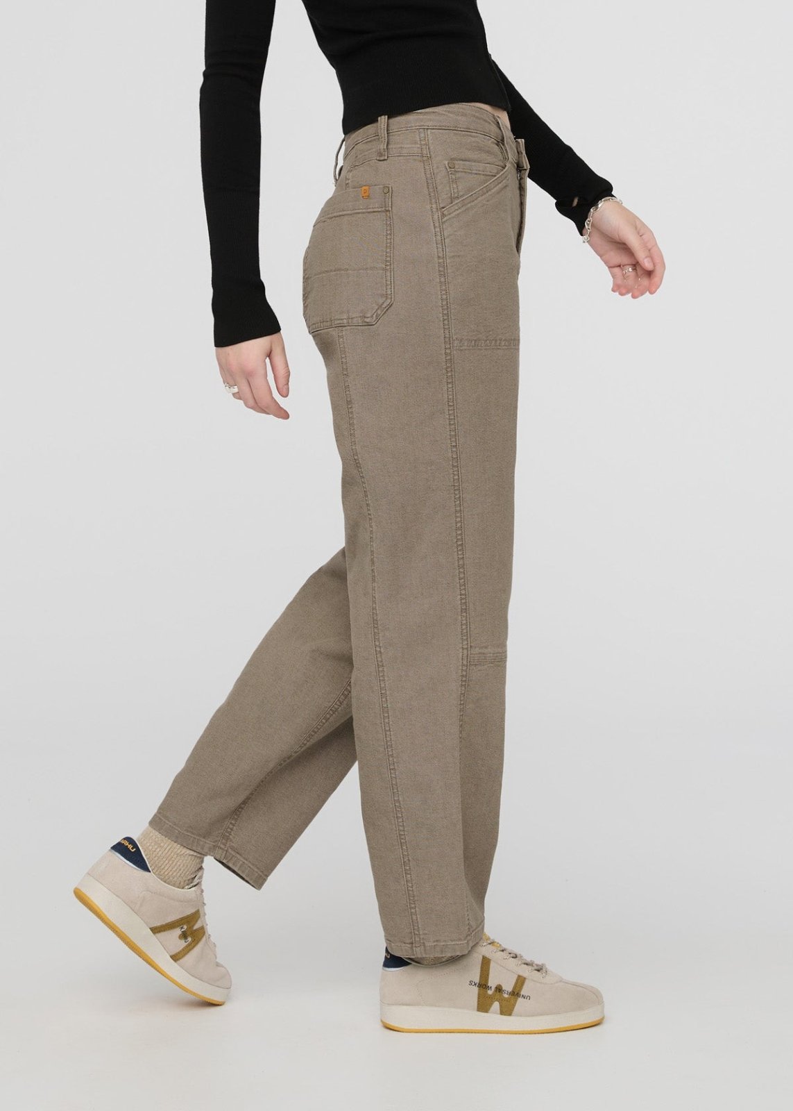 womens stretch canvas teak utility pants side