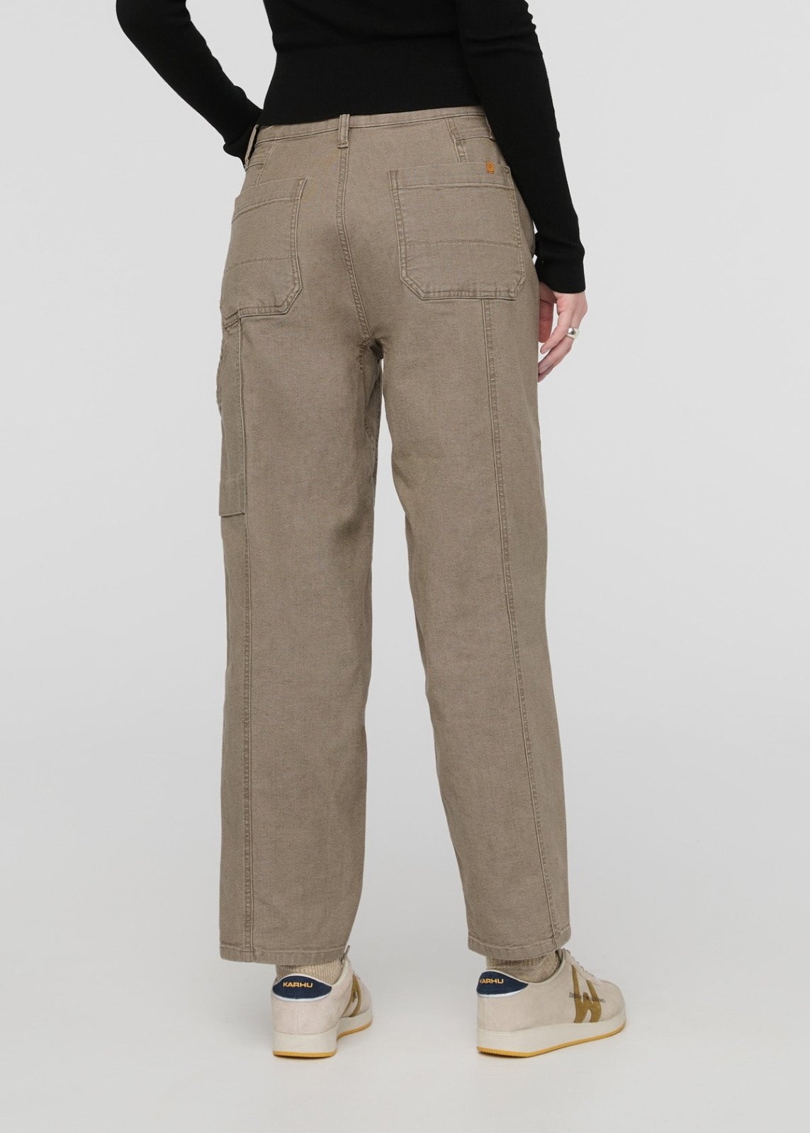 womens stretch canvas teak utility pants back