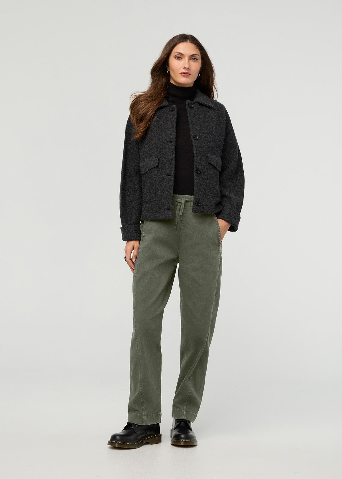 Women's Thyme Barrel Pull On Pant front bull body