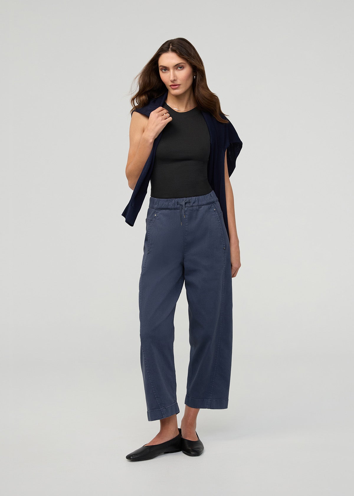 Women's Heritage Blue Barrel Pull On Pant front full body