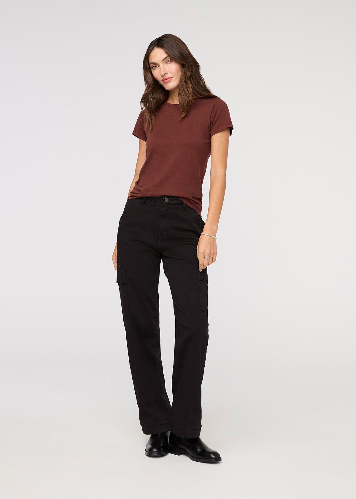 DUER Women's LuxTwill High Rise Cargo Pant - Black DUER Women's LuxTwill High Rise Cargo Pant - Black