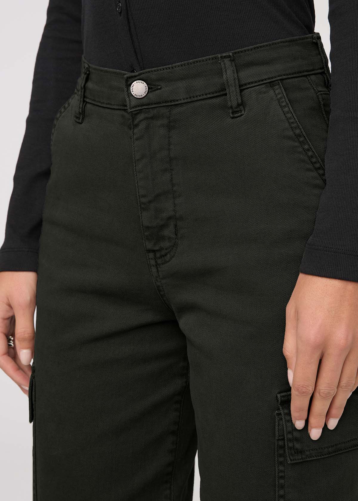 Women's Evergreen High Rise Twill Cargo Pants waist detail