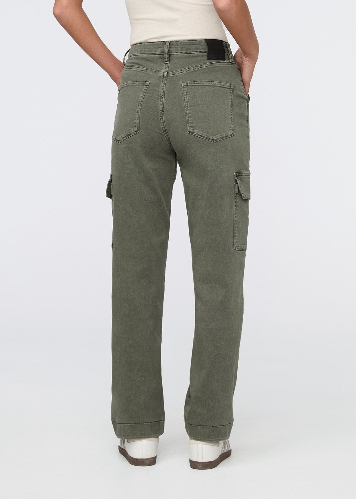 women's thyme high rise twill cargo pants back