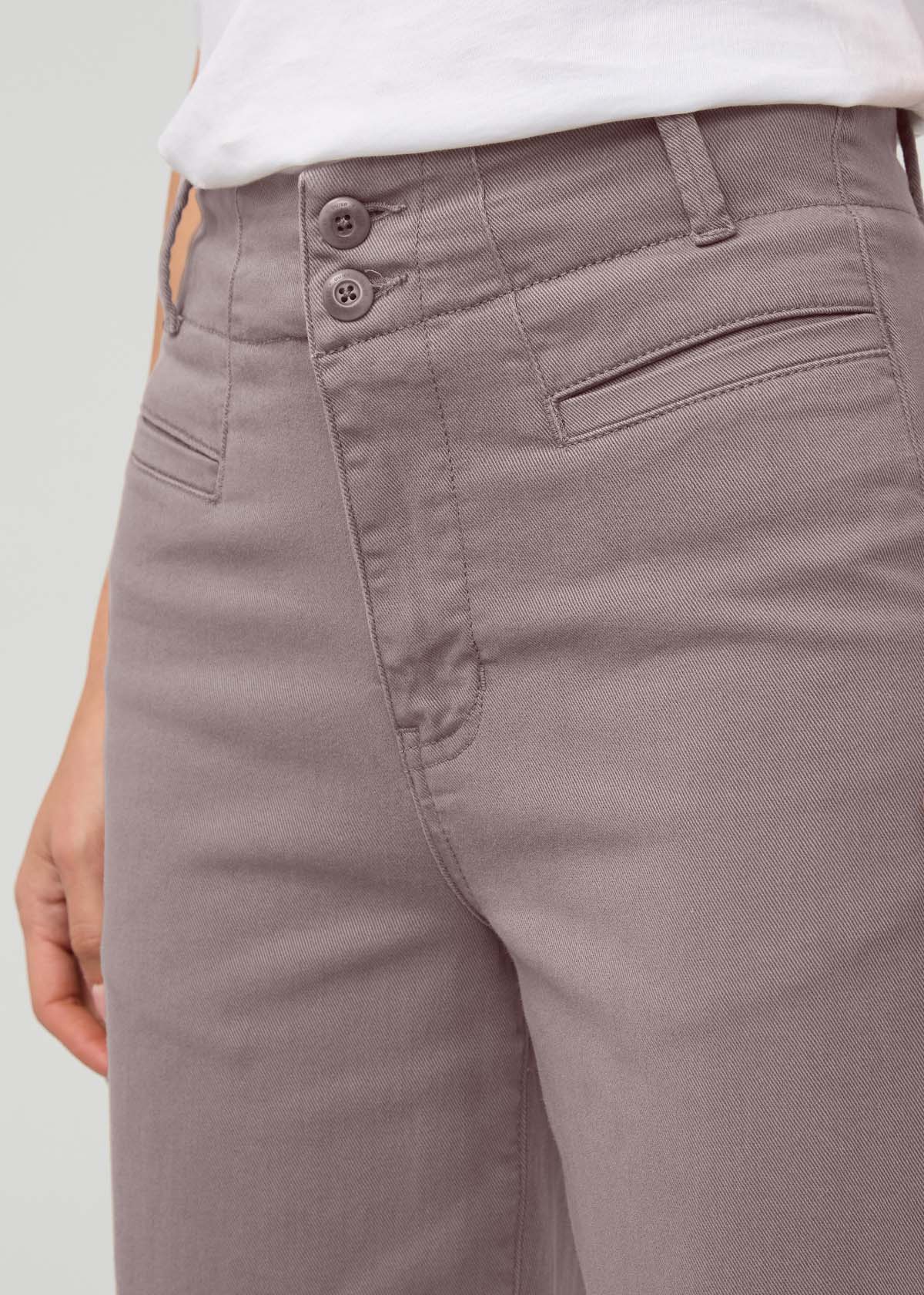Women's Hazy Mauve High Rise Trouser Front Detail