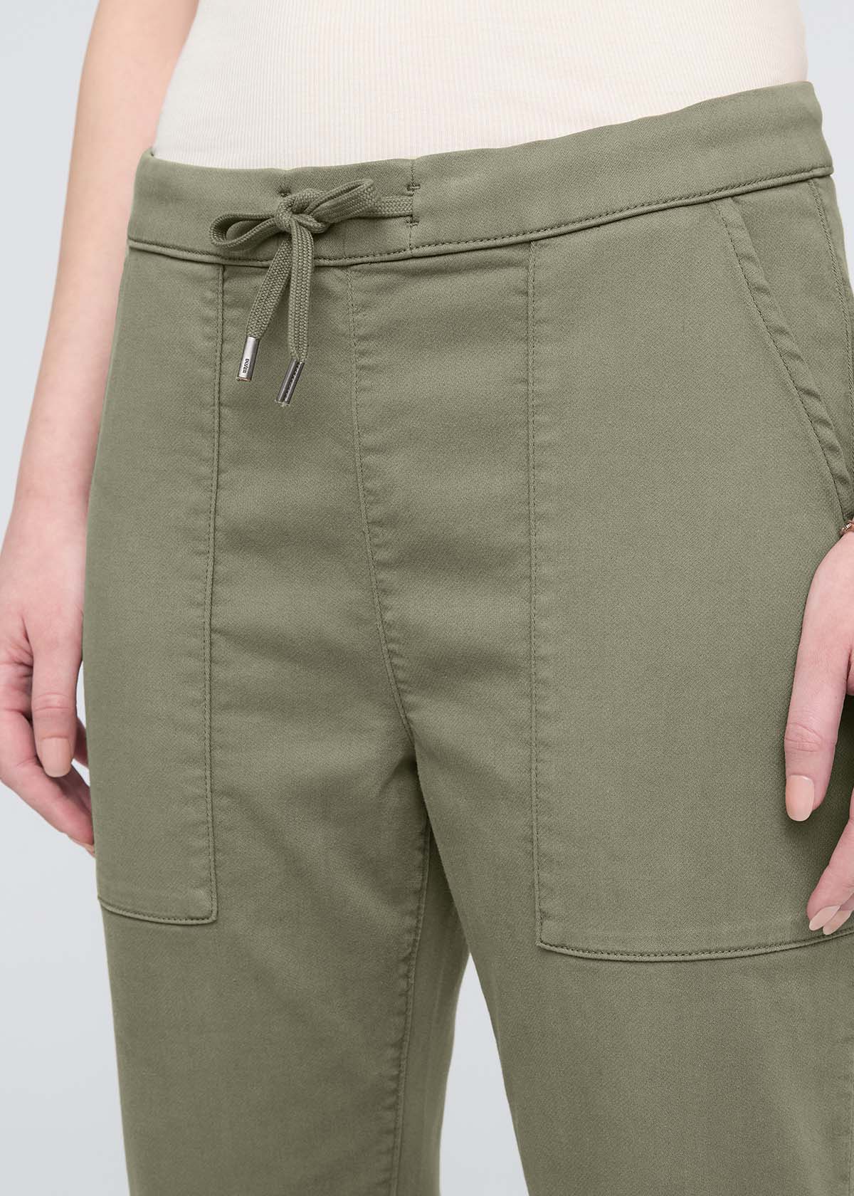 Women's Light Olive Harbour Sweatpants Waist Detail