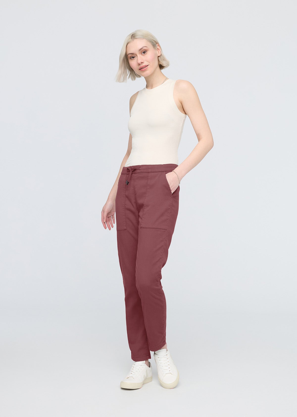 Women's Red Clay Harbour Sweatpants Full Body