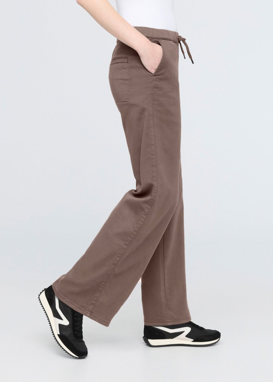 womens purple-brown wide leg sweatpants side