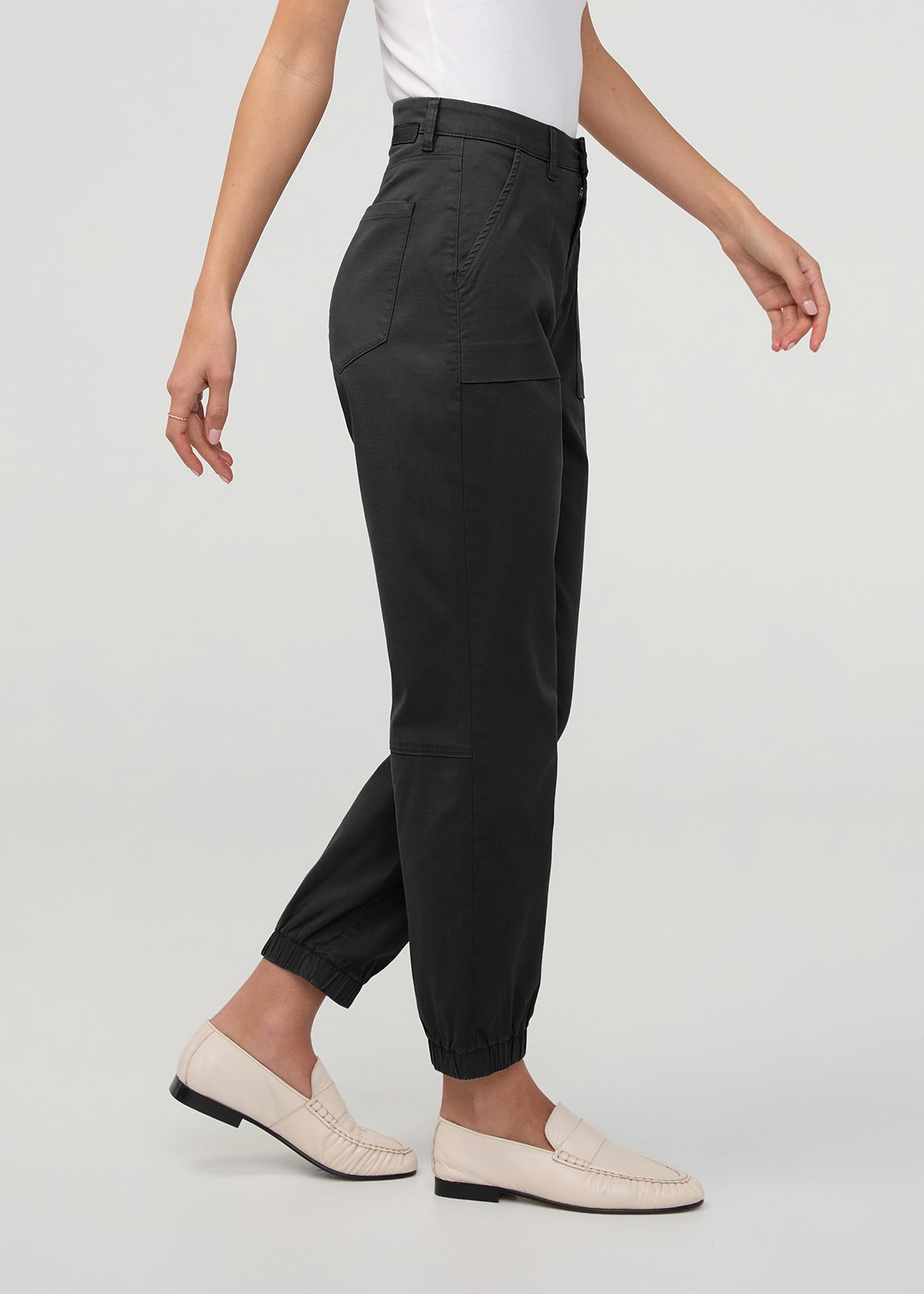 Women's Black Stretch Twill Jogger side